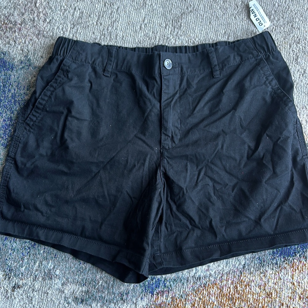Elastic waist canvas shorts